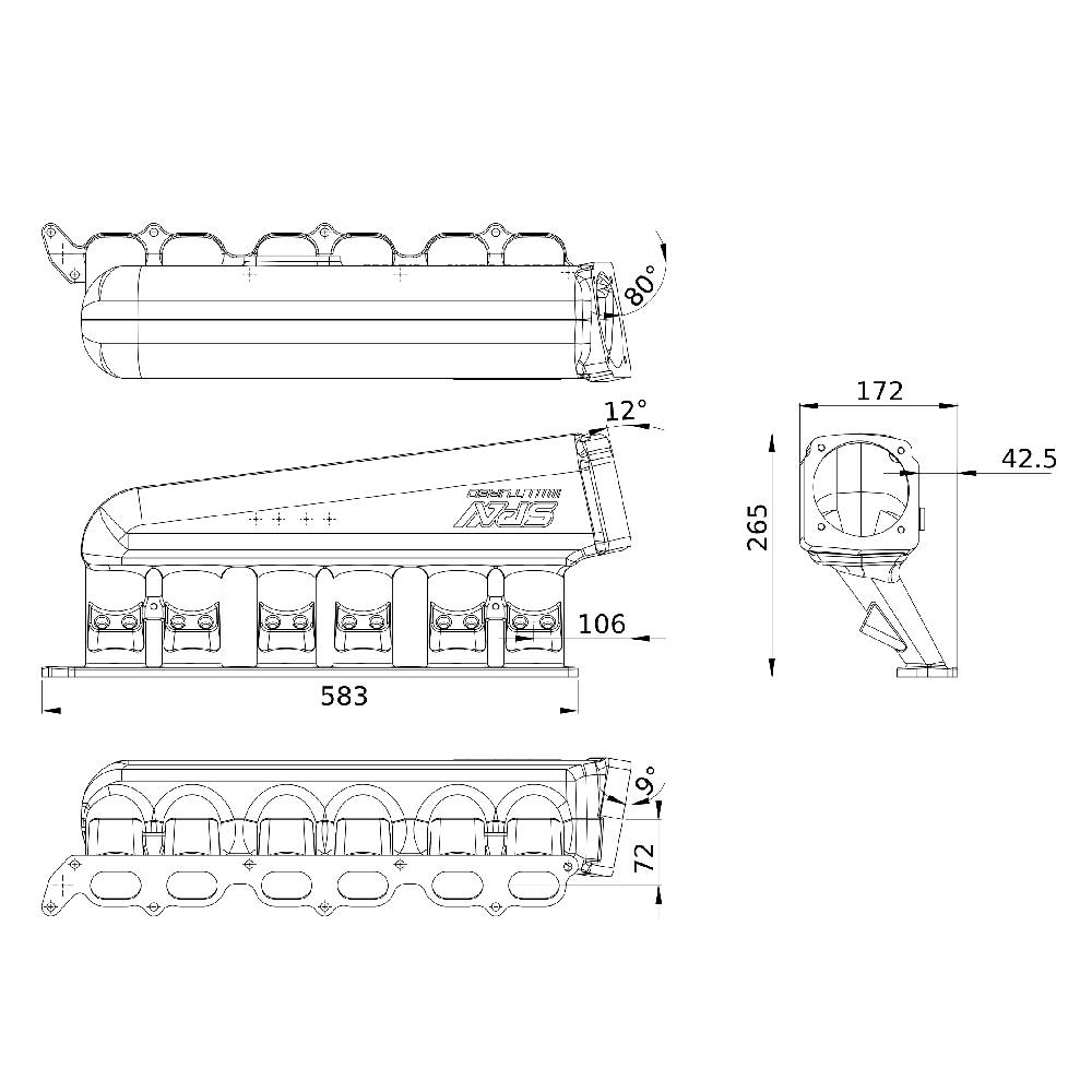 For 2JZ-GTE TOP MOUNT TWIN SCROLL TURBO MANIFOLD + INTAKE‚ MANIFOLD