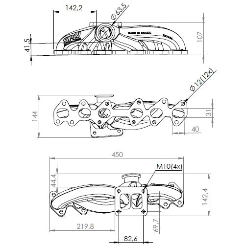 Toyota / Lexus 2JZ-GTE T4 High Performance Twin Scroll Turbo Manifold + intake manifold - 6 Injectors - Black
