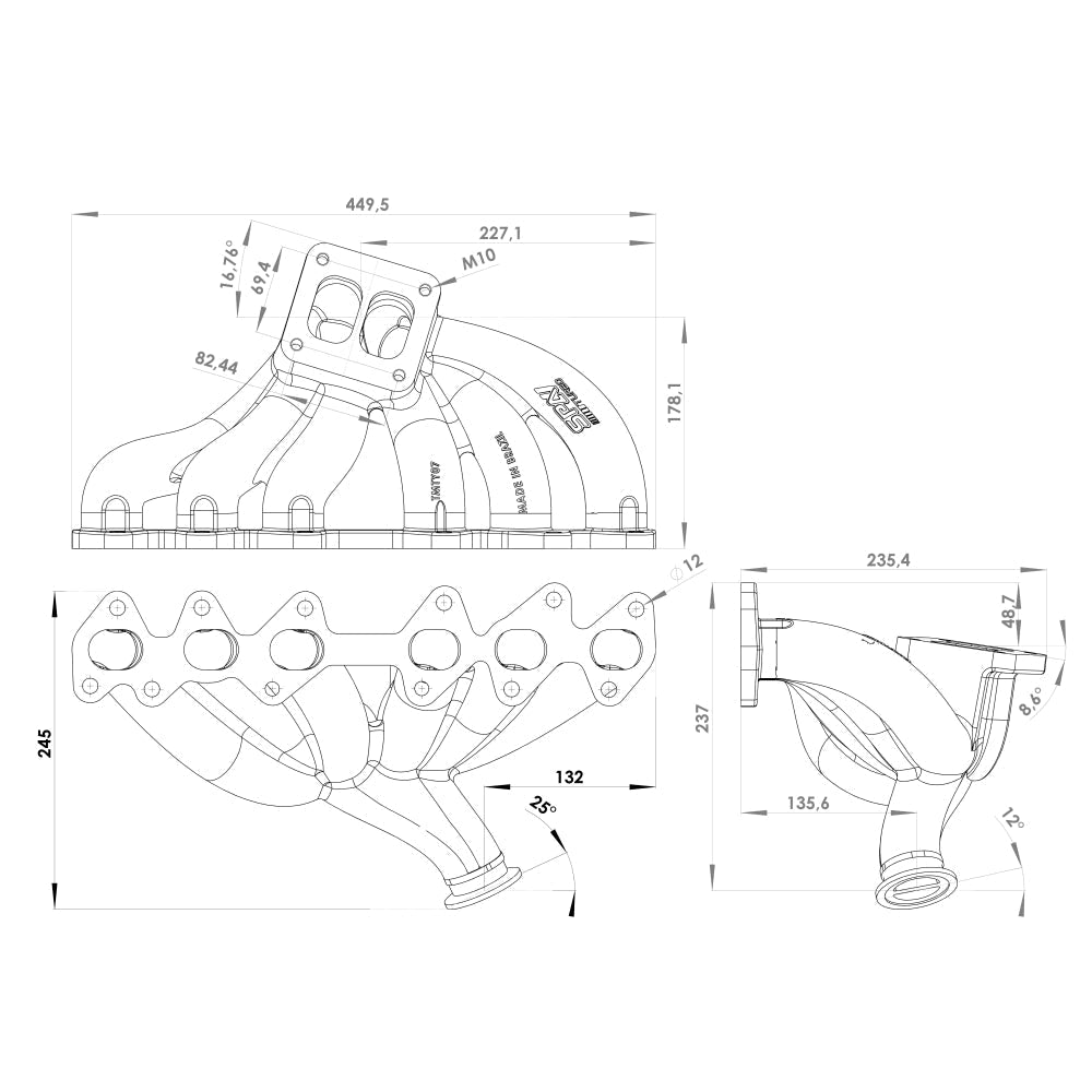 For 2JZ-GTE TOP MOUNT TWIN SCROLL TURBO MANIFOLD + INTAKE‚ MANIFOLD